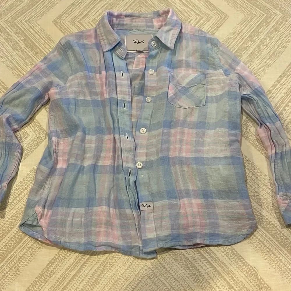 Rails Girls Blue & Pink Plaid Button Down Shirt